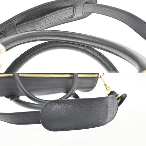 LOEWE Logo Anagram 2Way Shoulder Hand Bag Leather Black GHW Spain 95RL702 - Picture 15 of 16